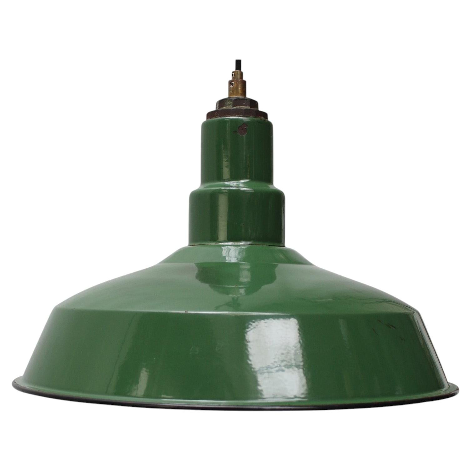 Lampada a sospensione vintage in stile industriale americano con smalto verde