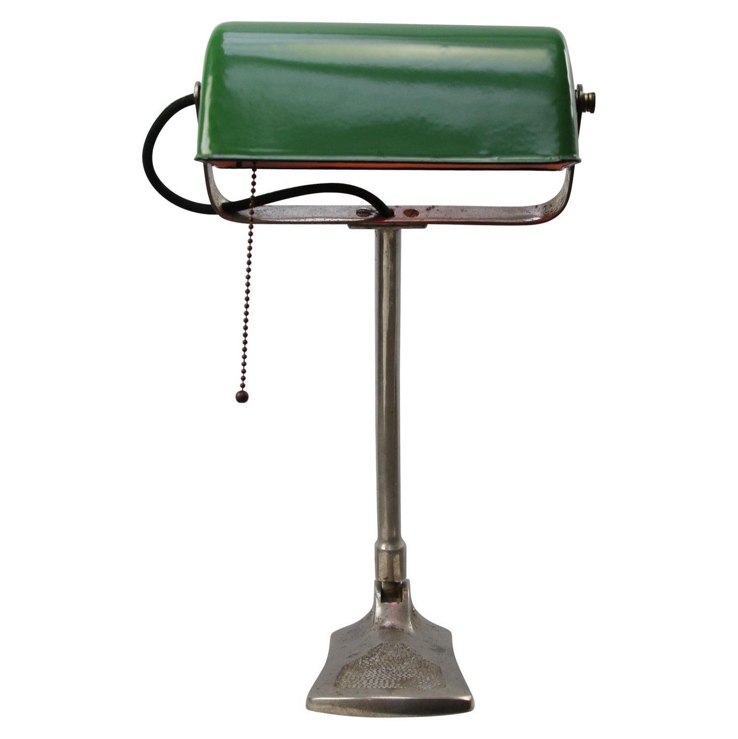 Industrial Green Enamel Vintage Banker Table Desk Light