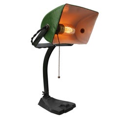 Green Enamel Vintage Industrial Banker Light Table Desk Lights