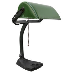 Green Enamel Vintage Industrial Banker Light Table Desk Lights