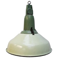 Green Enamel Vintage Industrial Cast Aluminum Top Pendant Lamp