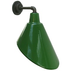 Green Enamel Vintage Industrial Cast Iron Factory Sconces Wall Lights