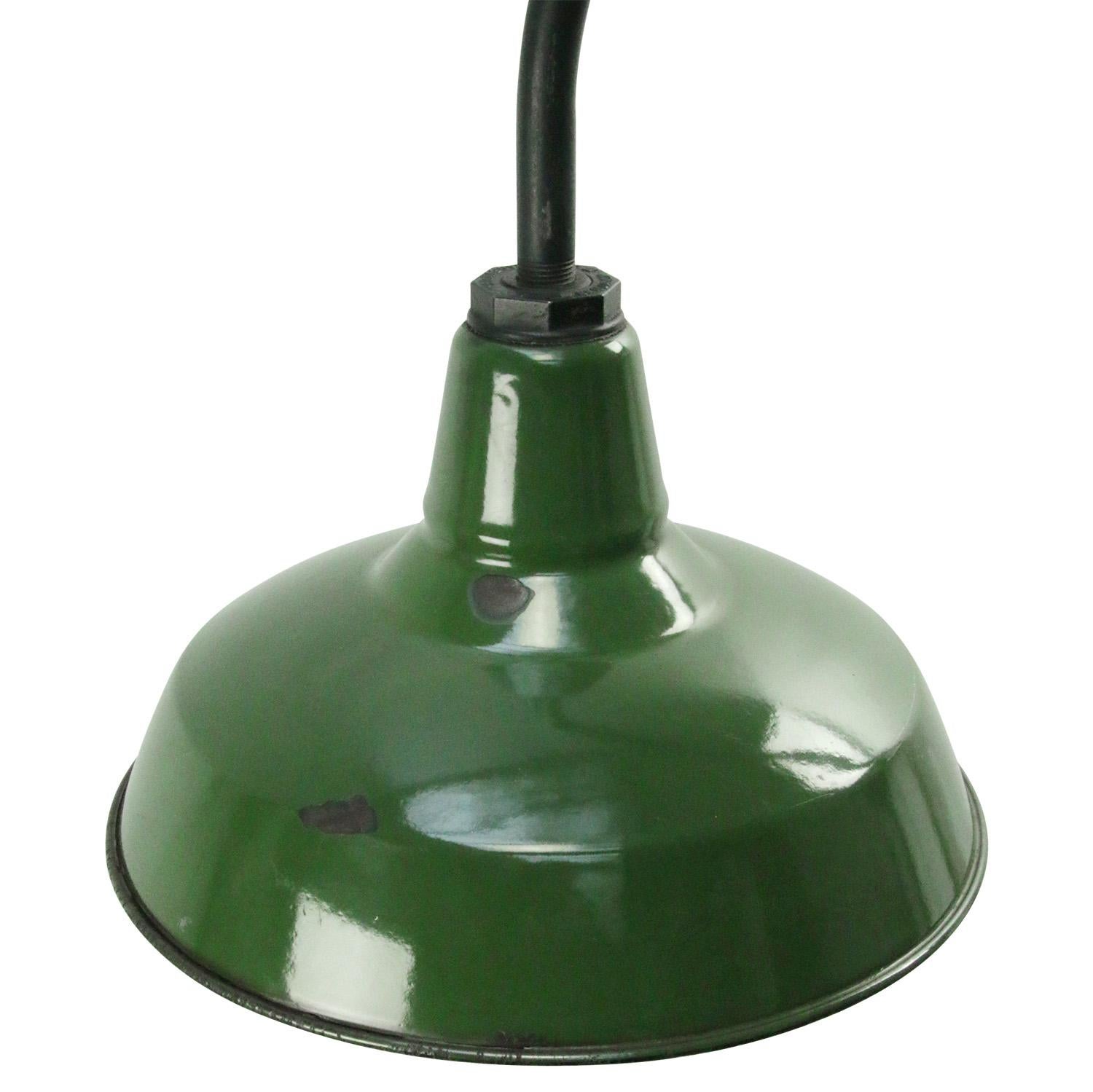 American Green Enamel Vintage Industrial Cast Iron Scone Wall Light by Benjamin USA