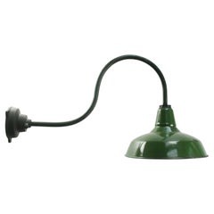 Green Enamel Vintage Industrial Cast Iron Scone Wall Light by Benjamin USA