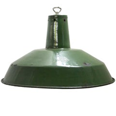 Green Enamel Vintage Industrial Factory Pendant Light