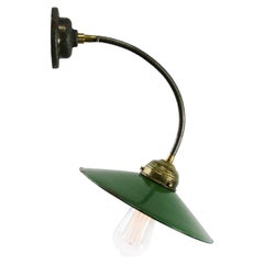 Green Enamel Vintage Industrial Flexible Arm Wall Lights Sconces