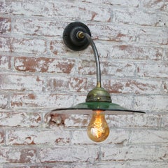 Green Enamel Vintage Industrial Flexible Arm Wall Lights Scones