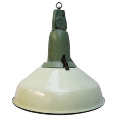 Green Enamel Vintage Industrial Pendant Lamp