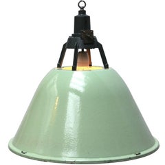 Green Enamel Vintage Industrial Pendant Lamp