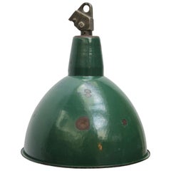 Green Enamel Vintage Industrial Pendant Light