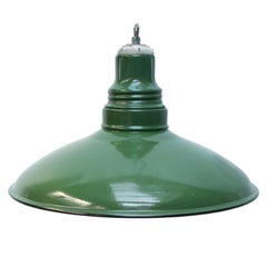Green Enamel Vintage Industrial Pendant Lights