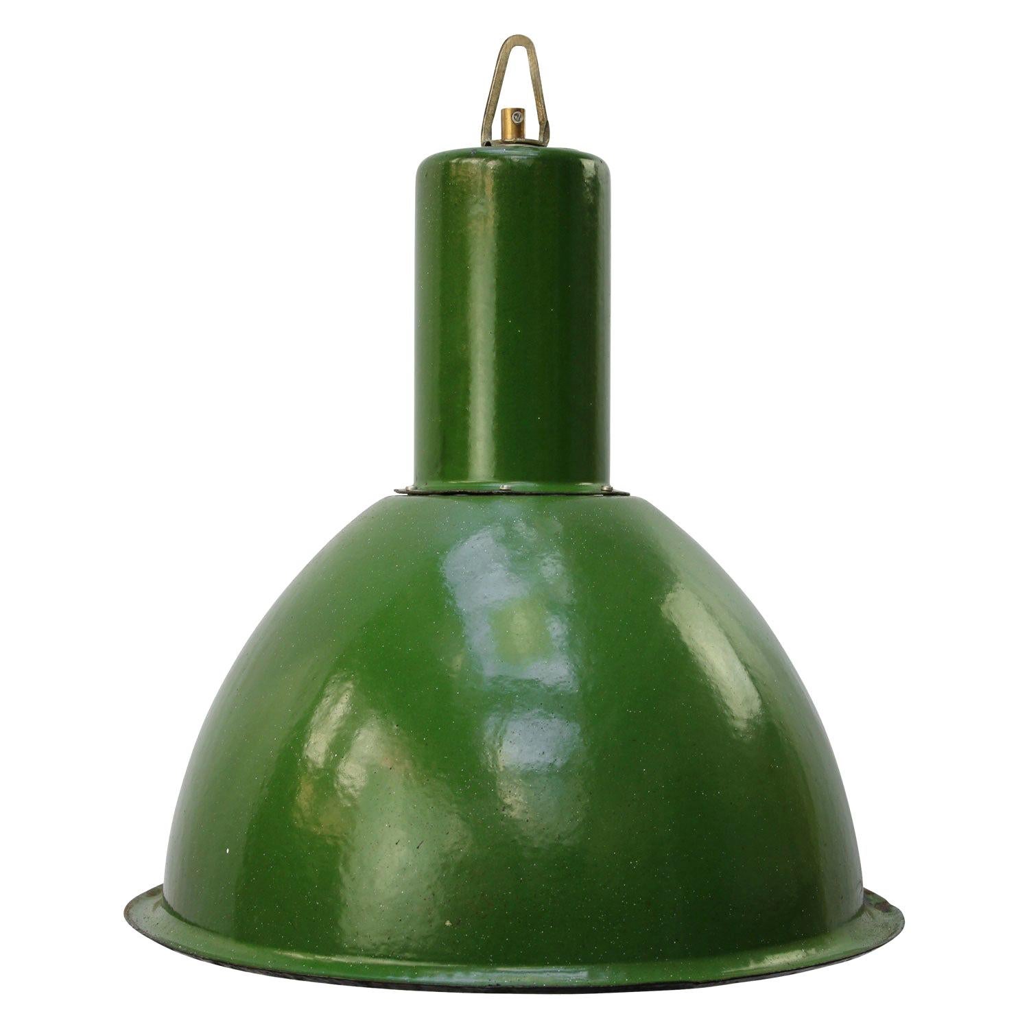 Green Enamel Vintage Industrial Pendant Lights