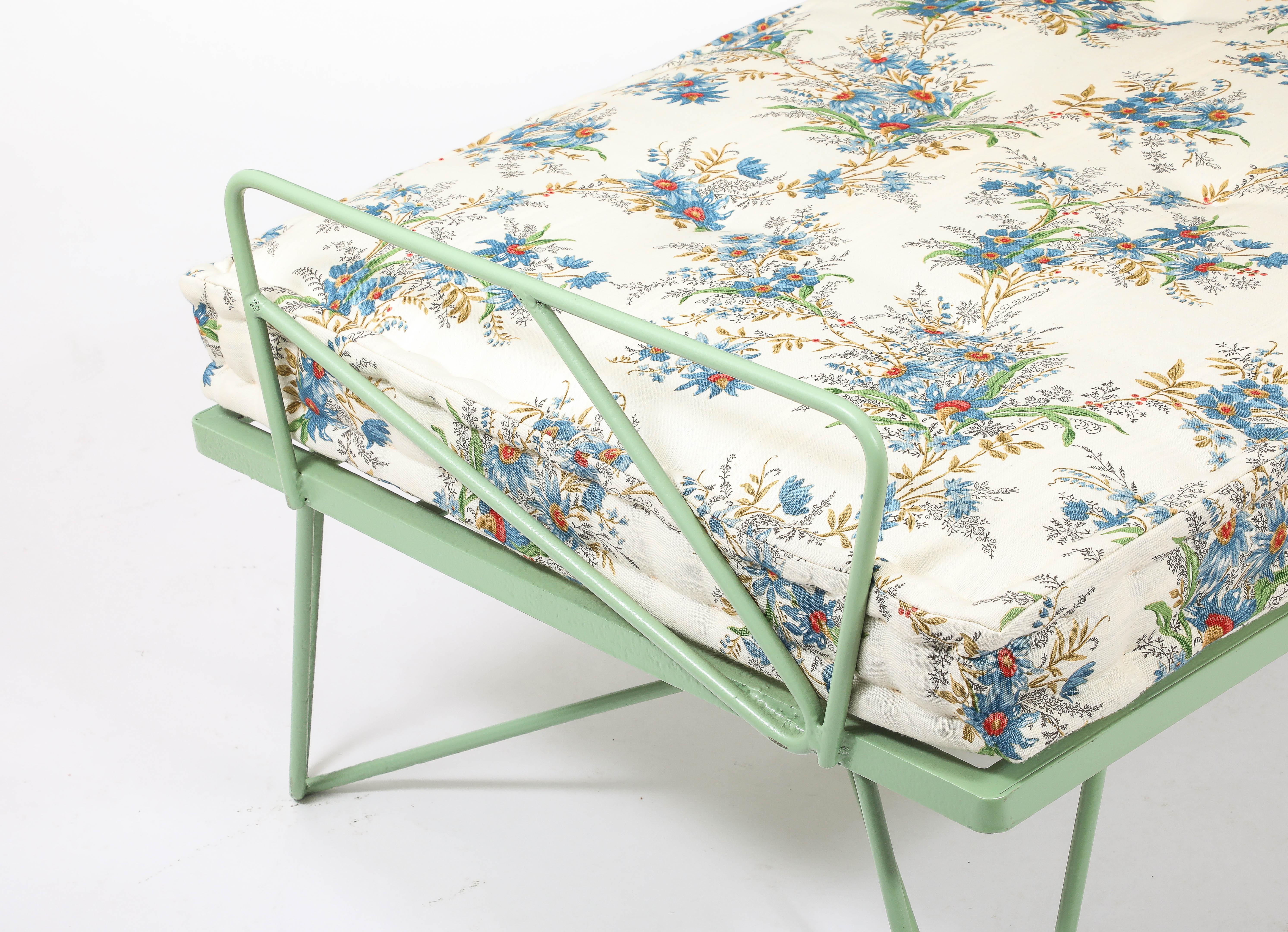 Green Enameled Daybed, France 1950's For Sale 5