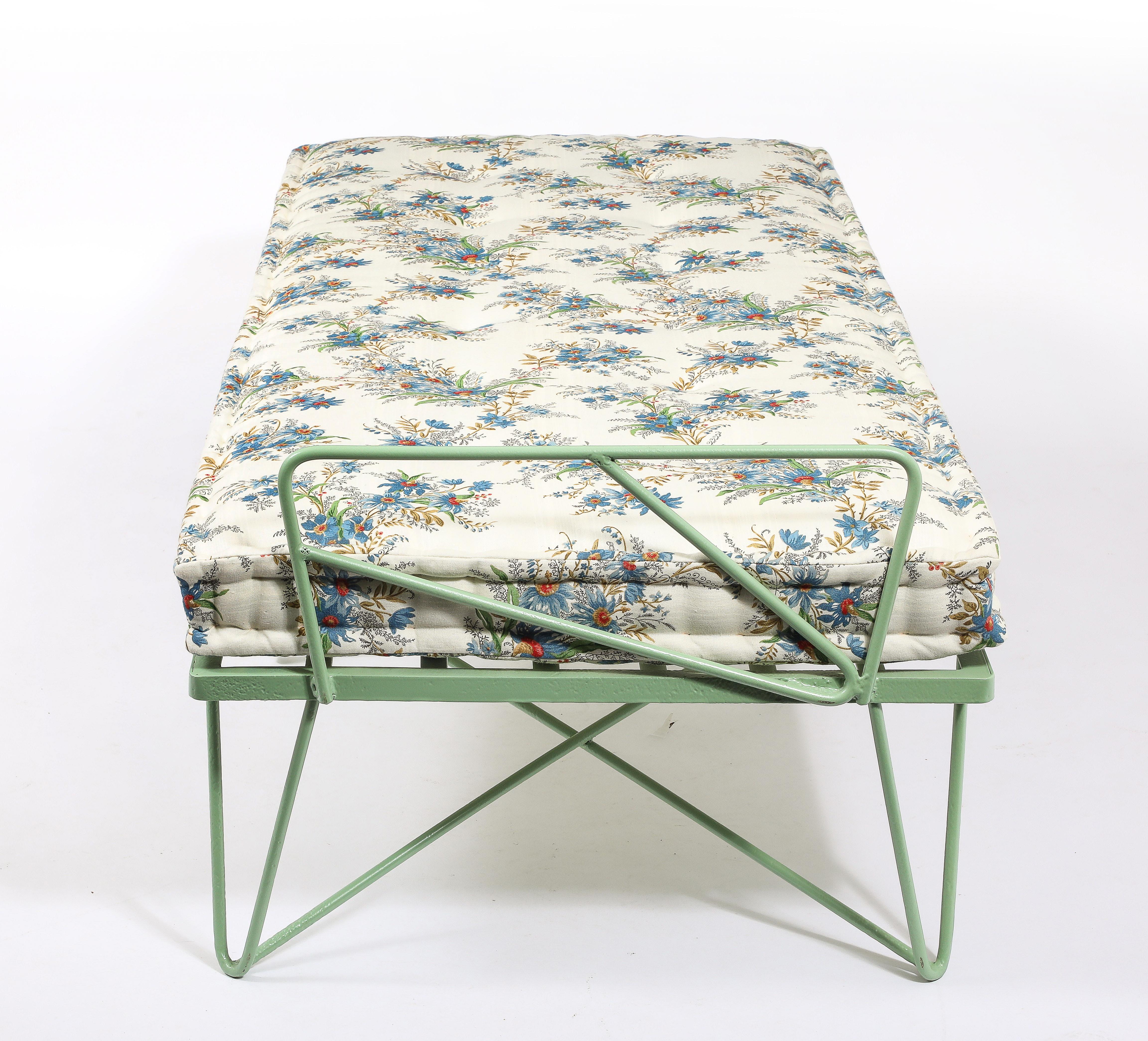 Green Enameled Daybed, France 1950's For Sale 6