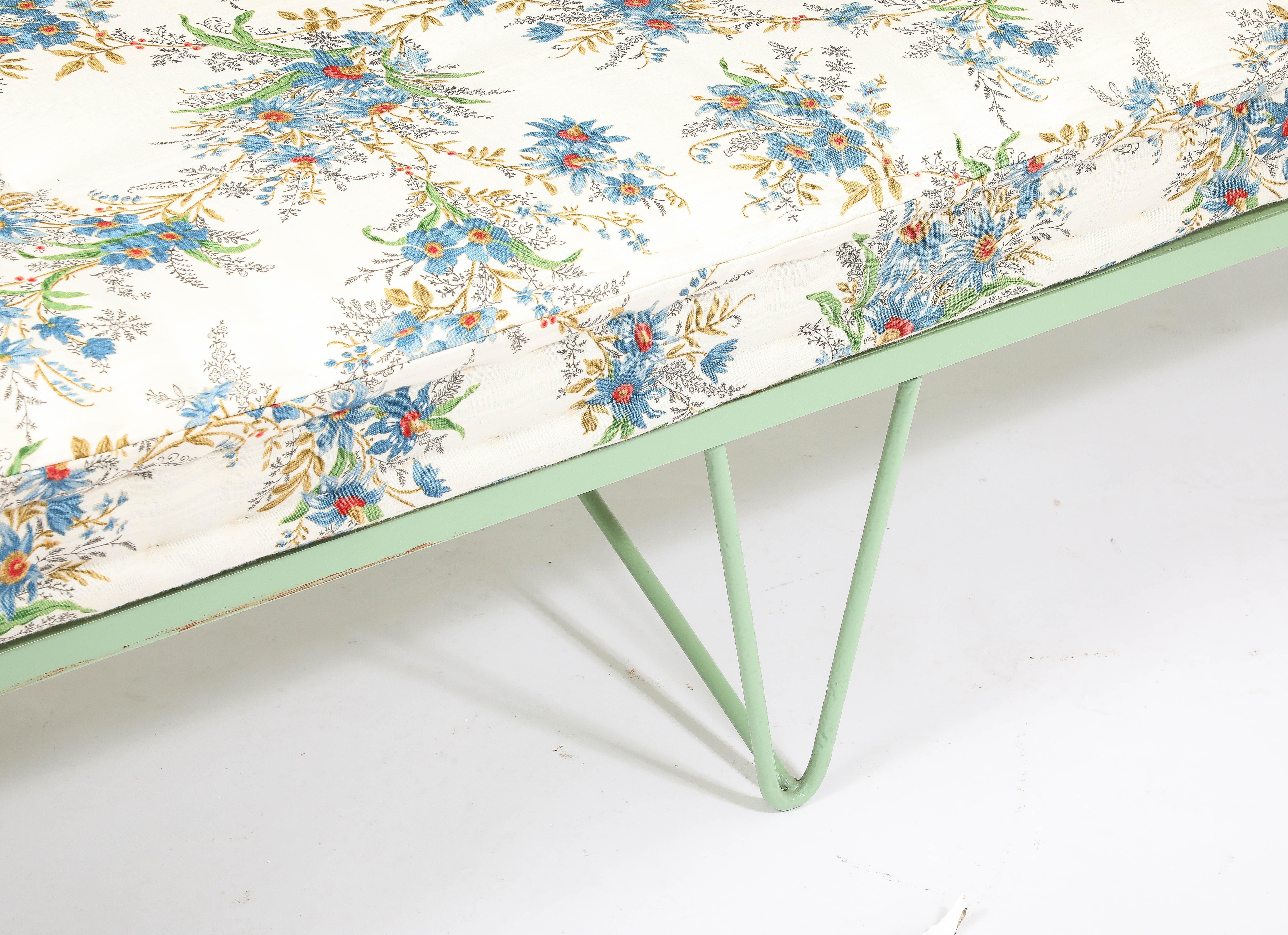 French Green Enameled Daybed, France 1950's For Sale