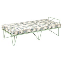 Green Enameled Daybed, France 1950's