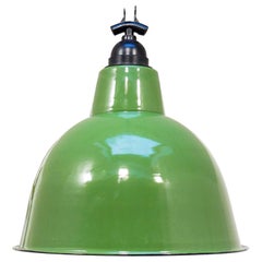 Green Enamelled Ceiling Lamp, circa 1950