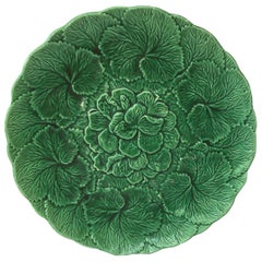 Antique Green English Majolica Geranium, circa 1890