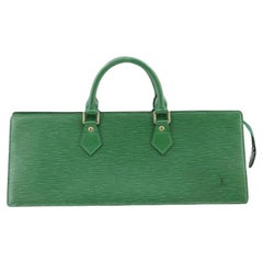 Grüne Louis Vuitton Sac Triangle-Handtasche aus Epi-Leder mit Vachetta-Leder