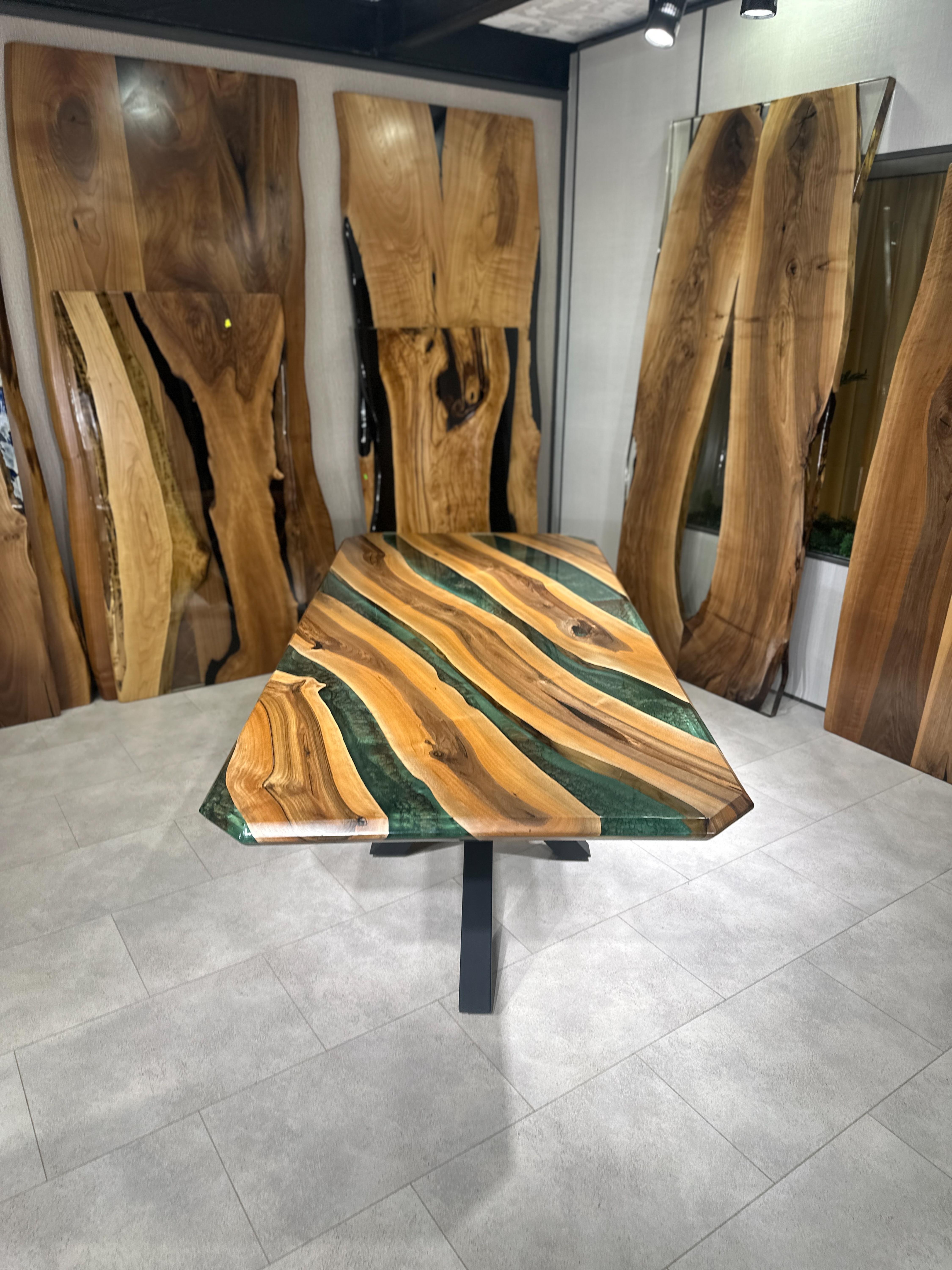 green epoxy table