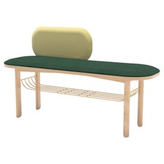 Green Eustache Bench Natural Oak by HARTO
