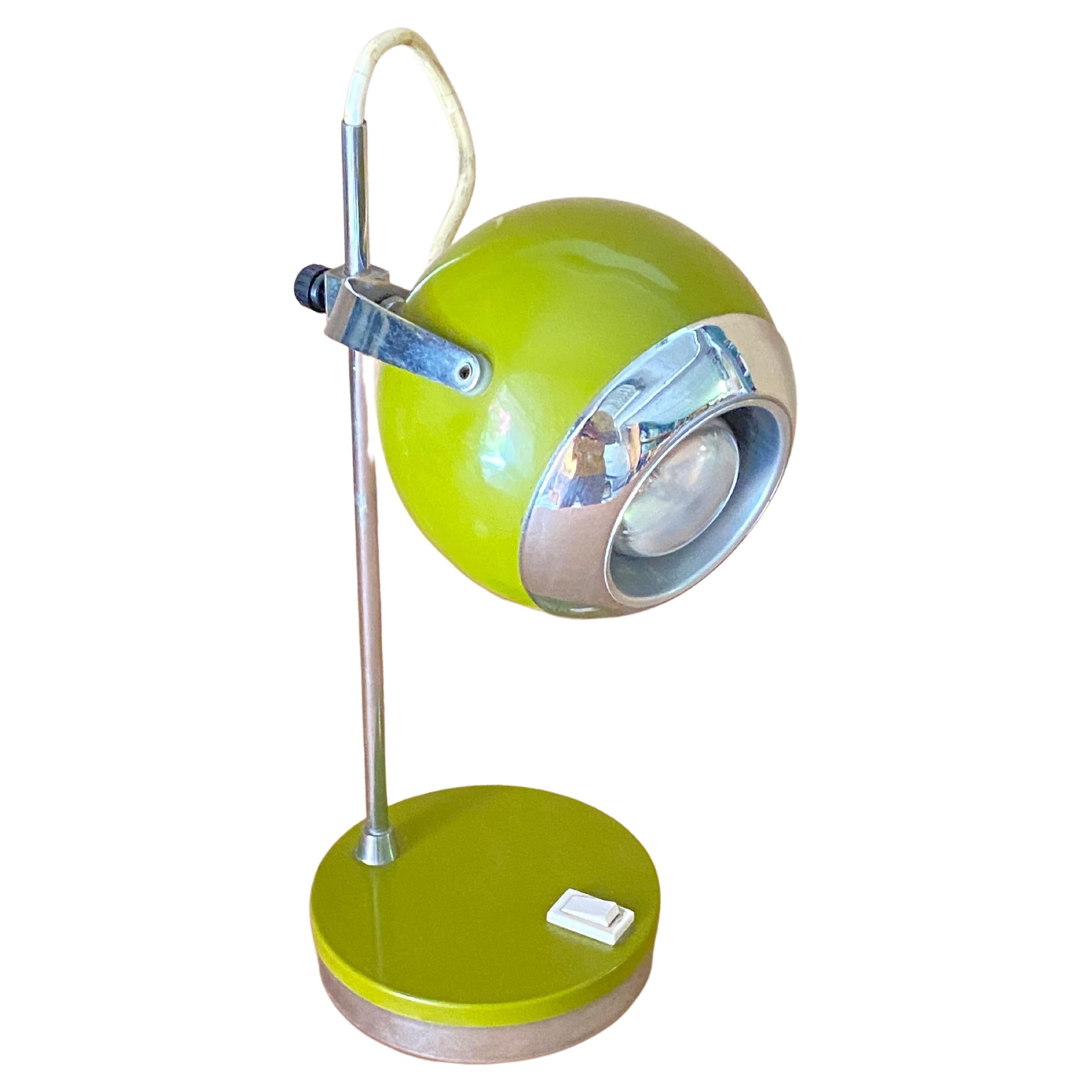 Green Eyeball Table Lamp, 1960s, Italia For Sale