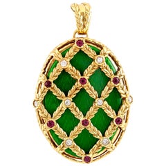 Green Modern Faberge Pendant