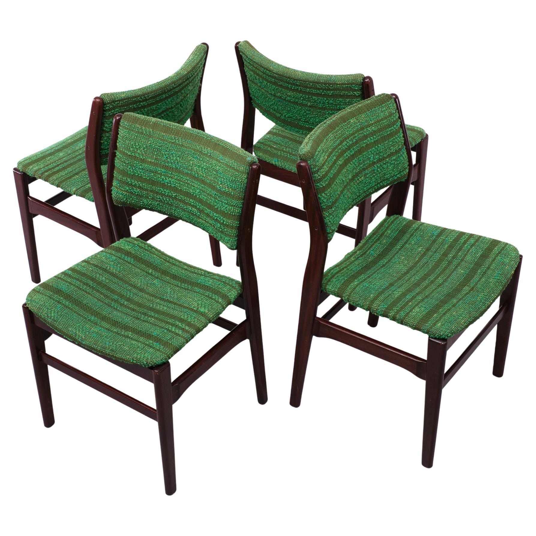 Green Fabric Dining chairs 1960s Holland  In Good Condition In Den Haag, NL
