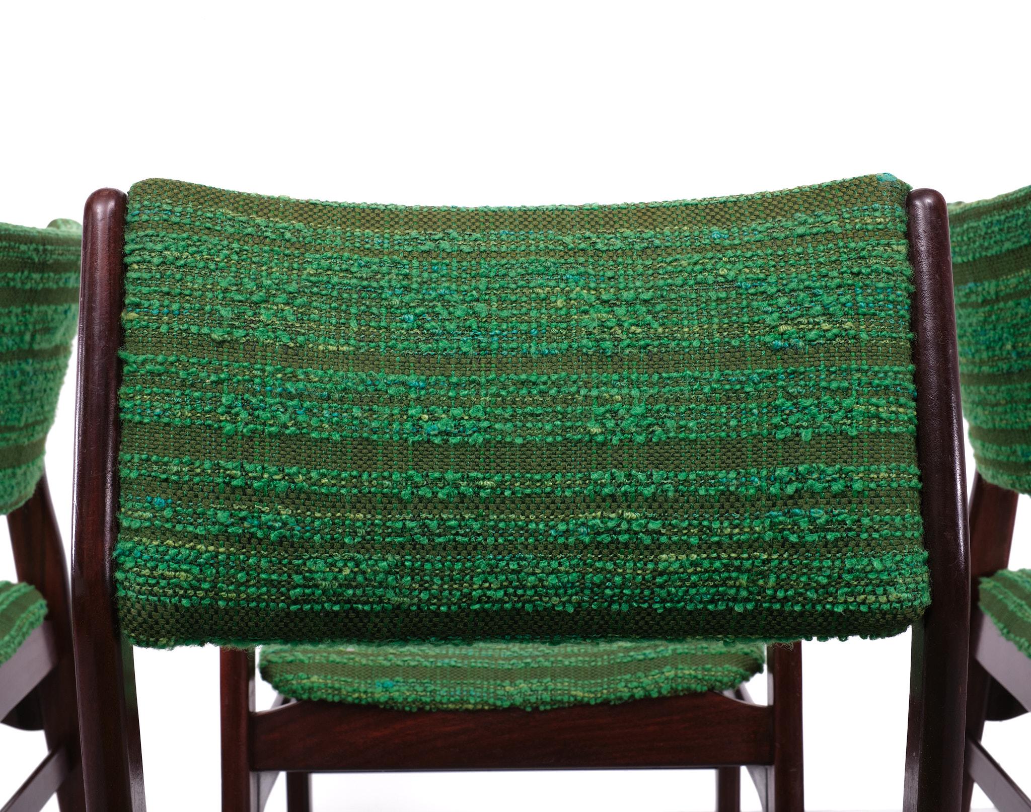 Green Fabric Dining chairs 1960s Holland  2