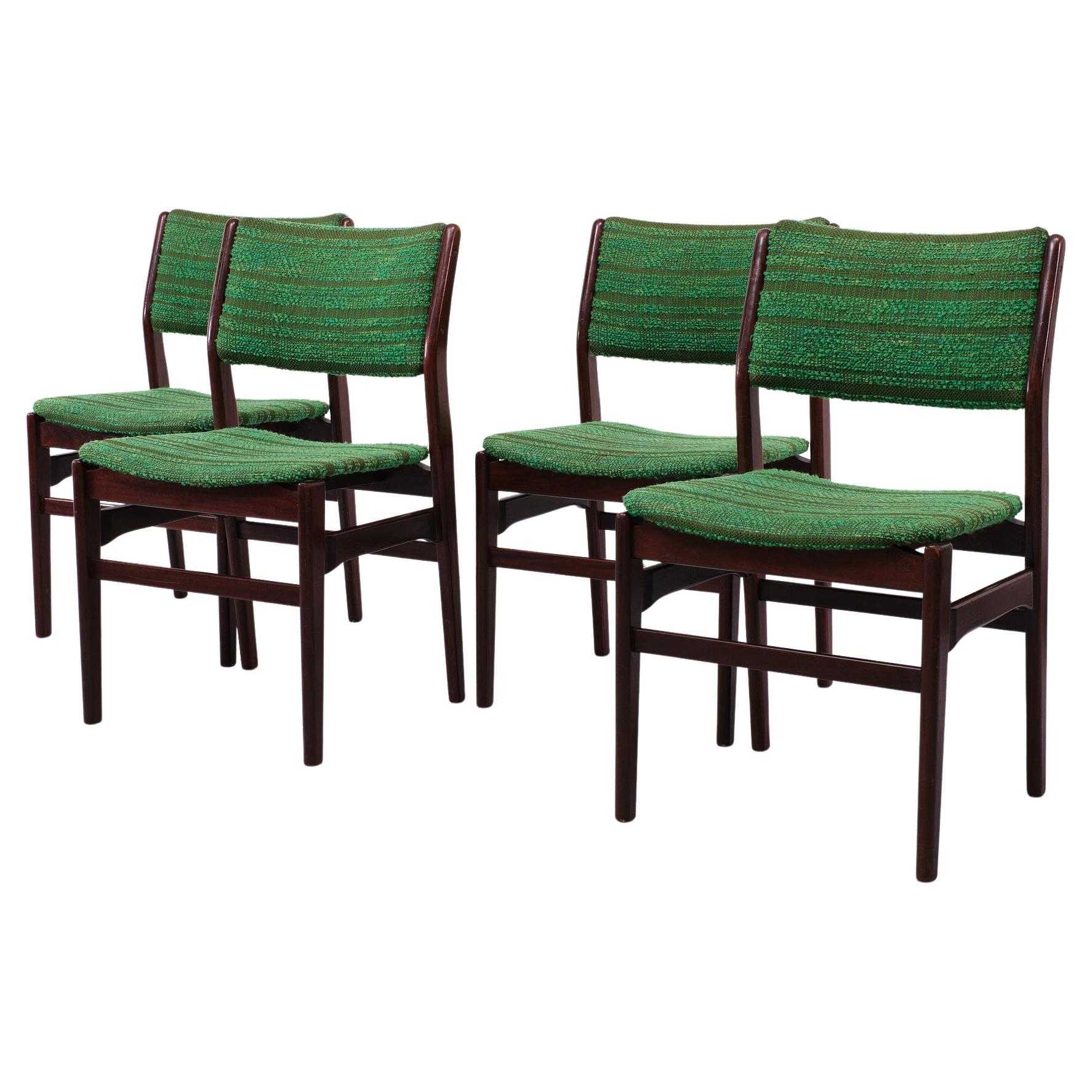 Green Fabric Dining chairs 1960s Holland 