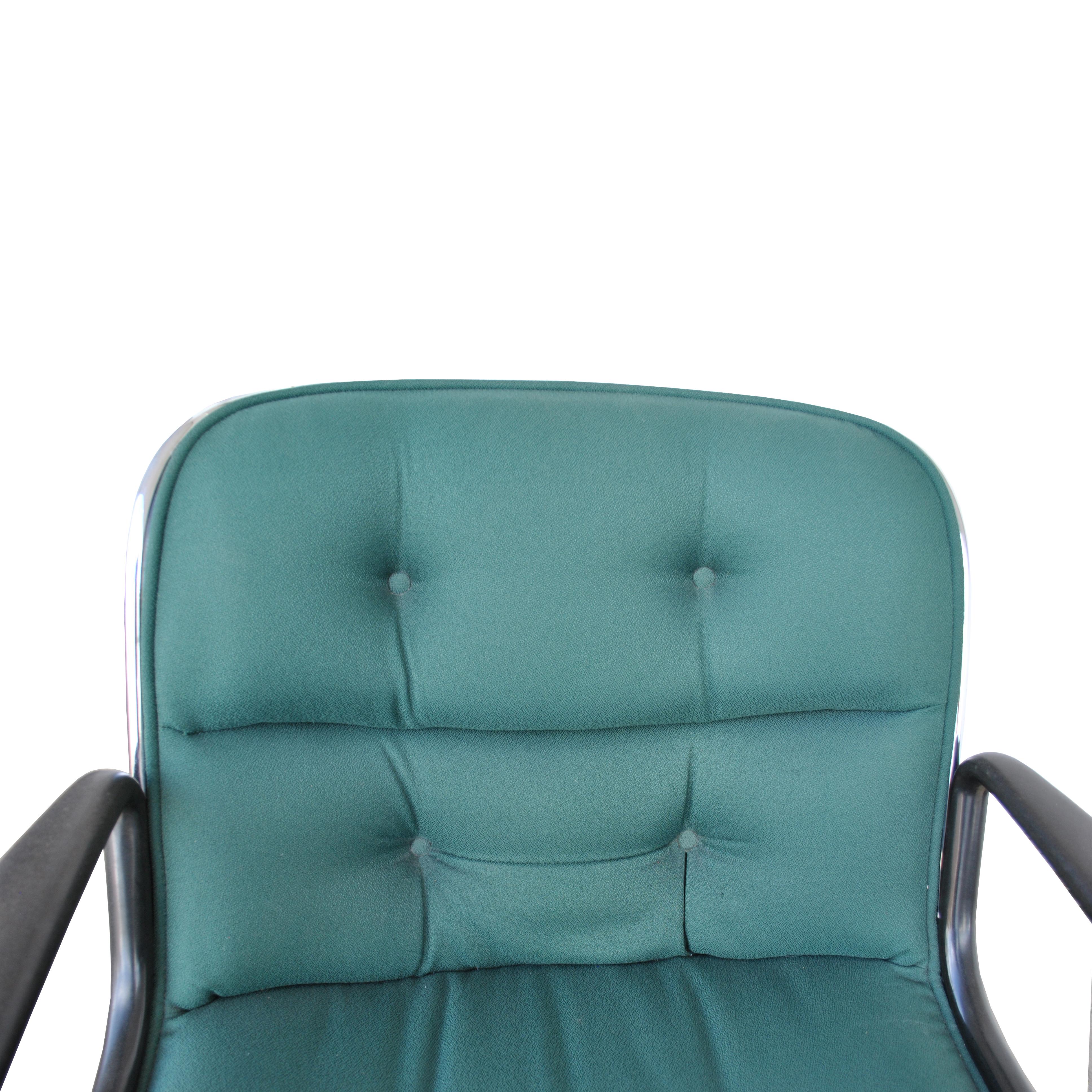 Green Fabric Executive Knoll Pollock Chair  In Good Condition In Pasadena, TX