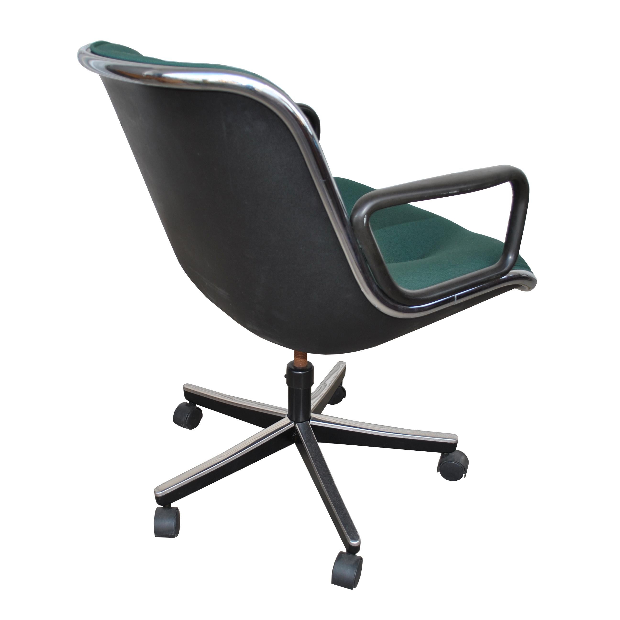 Mid-20th Century Green Fabric Executive Knoll Pollock Chair 