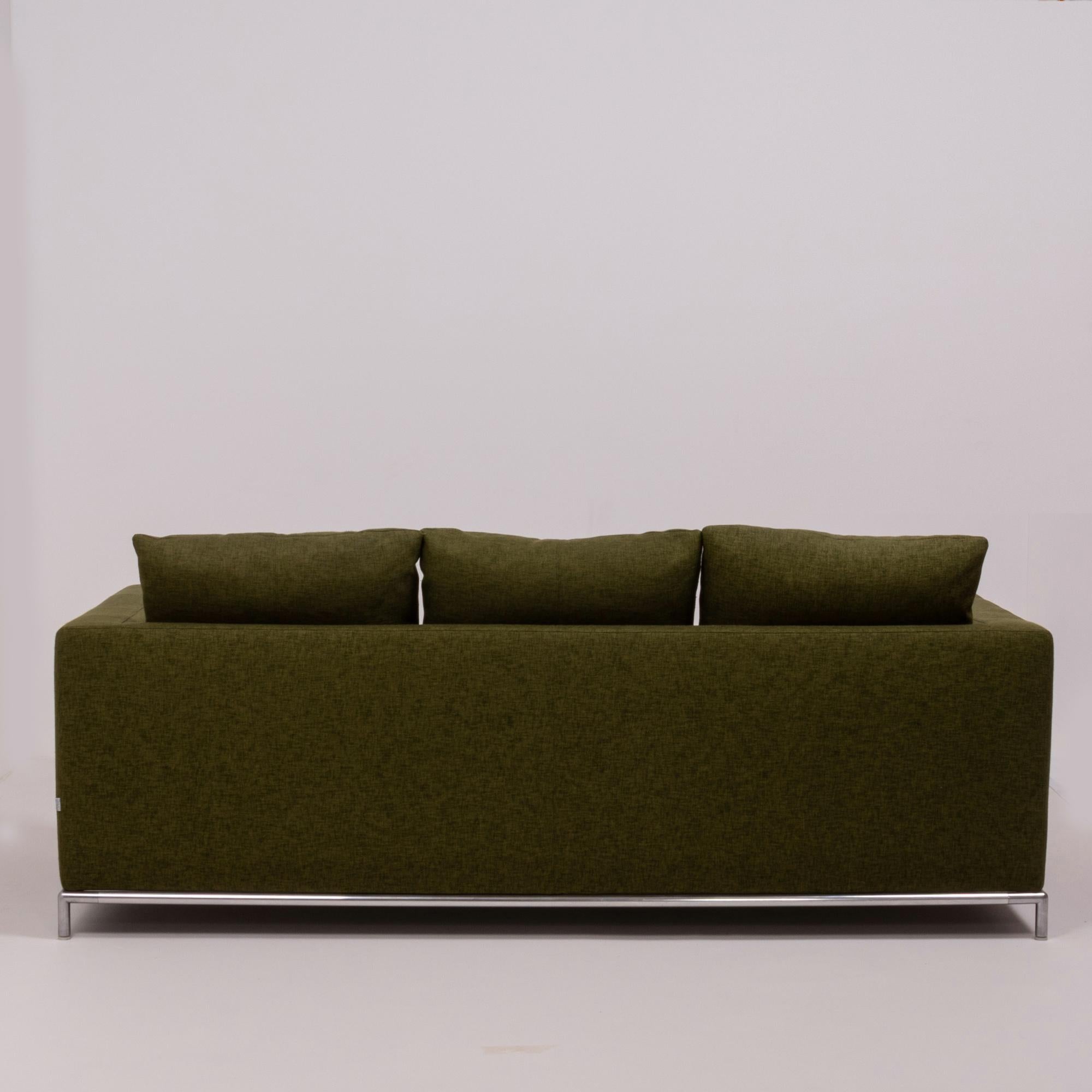 Green Fabric George Three-Seat Sofa by Antonio Citterio for B&B Italia In Good Condition In London, GB