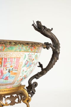 Green Family Urn 19th Century, Porcelain and Gilt Bronze