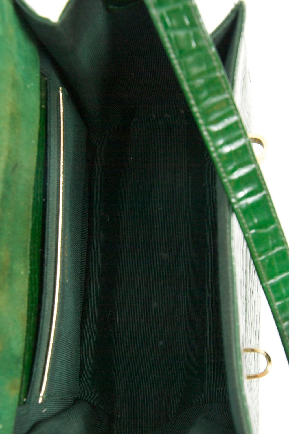 Green Faux Alligator Shoulder Bag, Saks Fifth Avenue 5