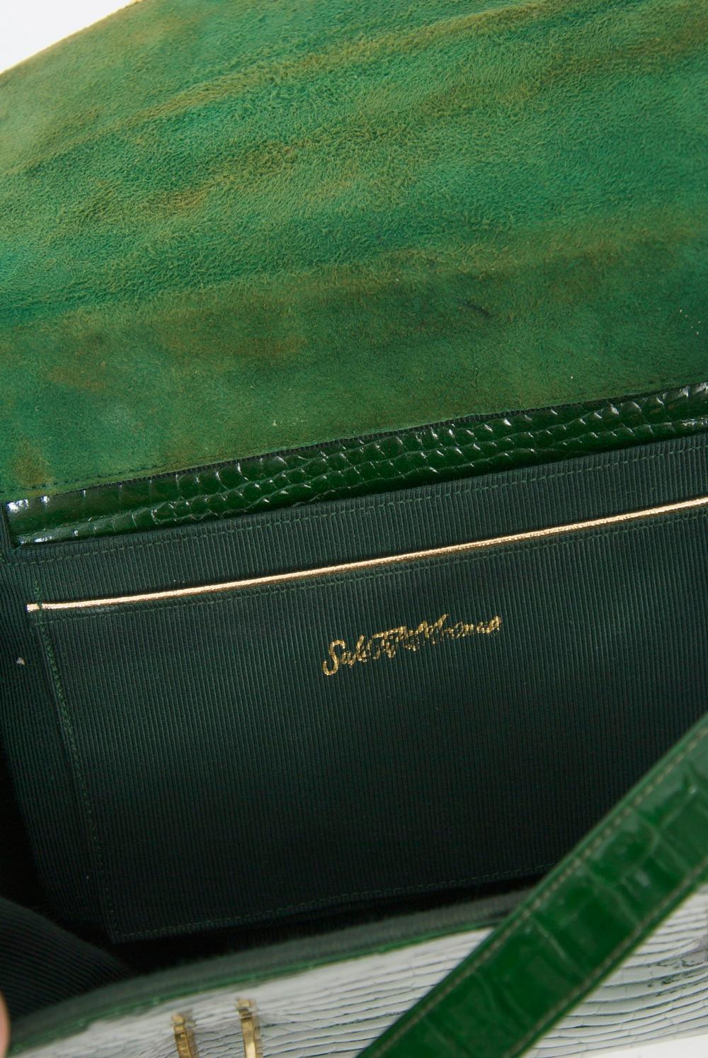 Green Faux Alligator Shoulder Bag, Saks Fifth Avenue 6