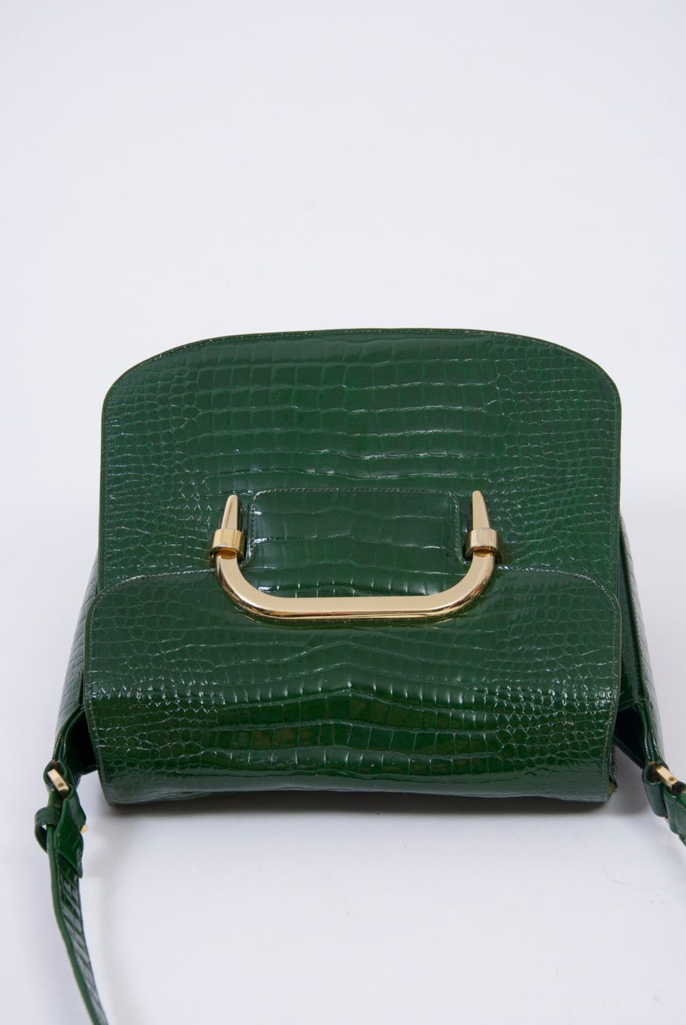 Green Faux Alligator Shoulder Bag, Saks Fifth Avenue 2