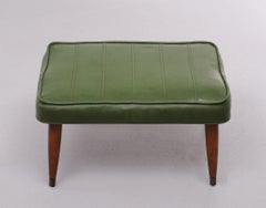 Green faux Leather ottoman 1950s England