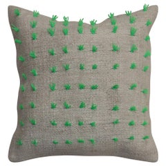 Vintage Green Flaring Wool Modern Kilim Pillow