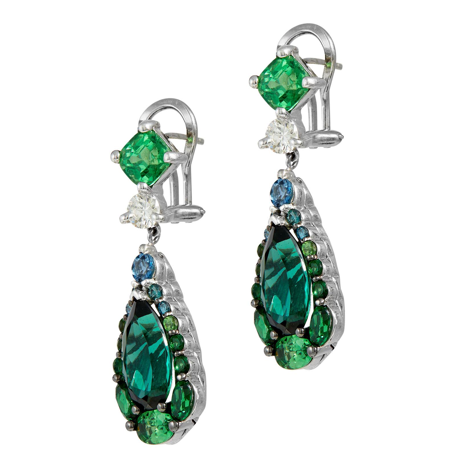 emerald green earrings drop