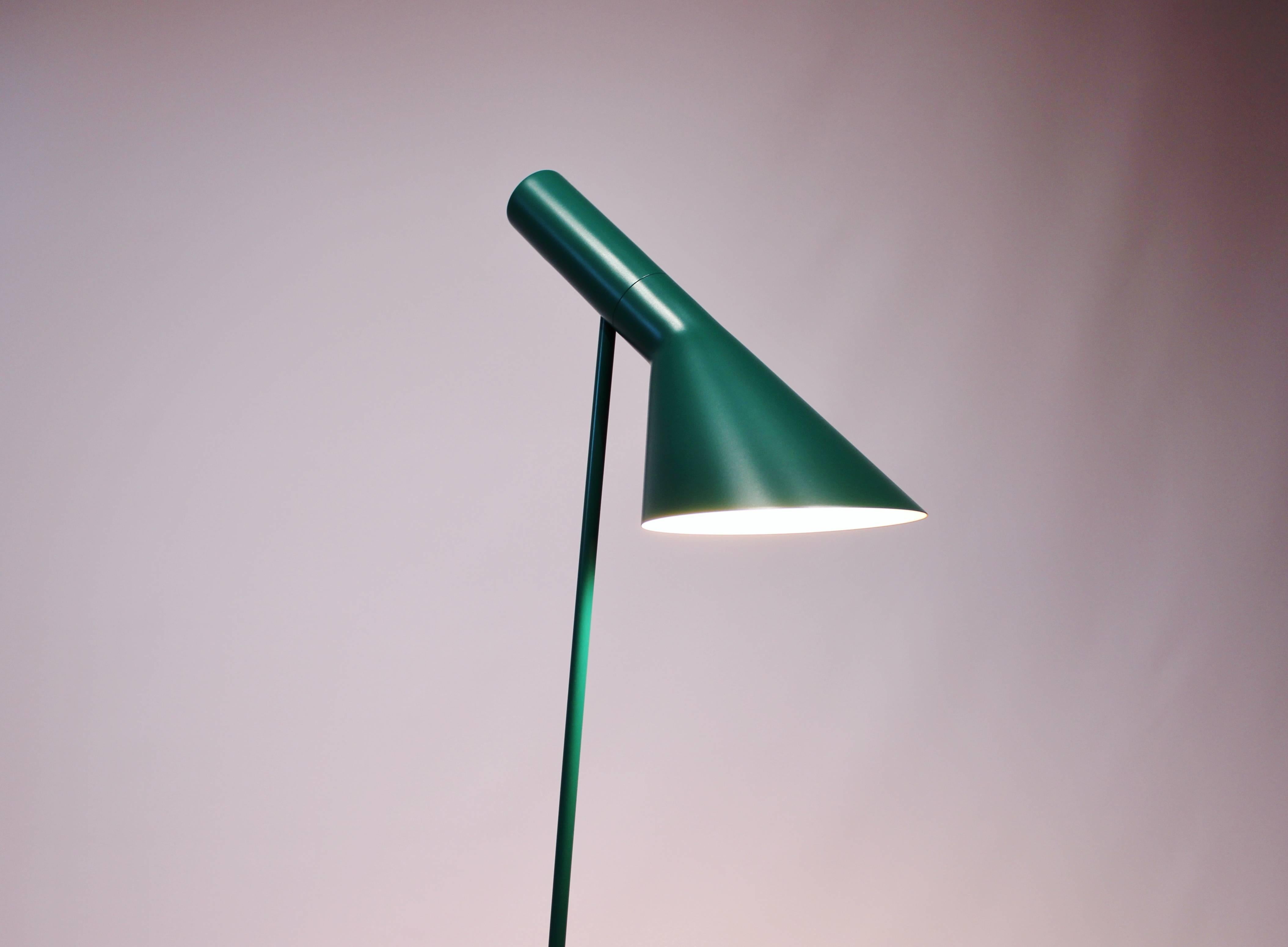 Danish Green Floor Lamp Designed by Arne Jacobsen and Louis Poulsen
