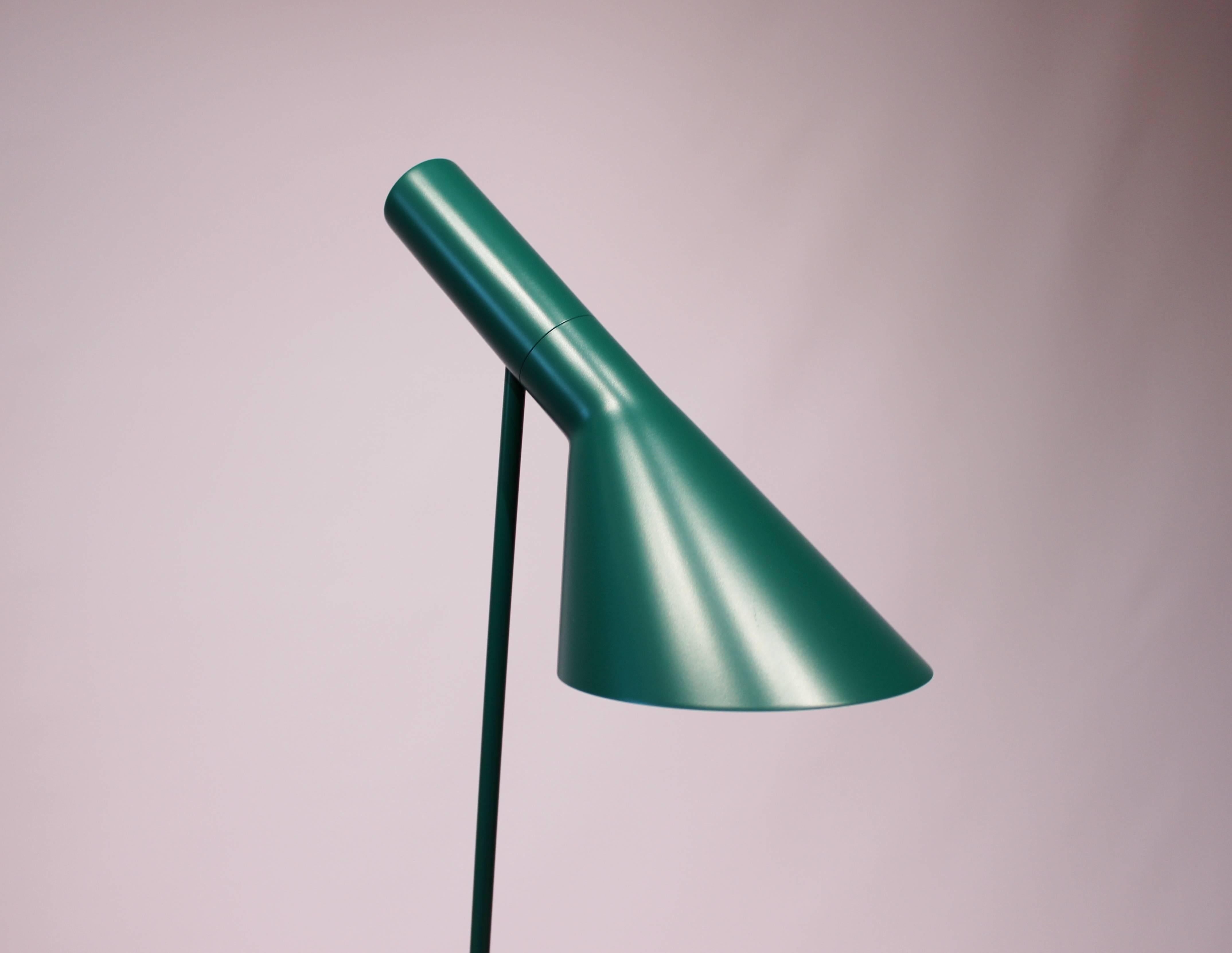 Lacquered Green Floor Lamp Designed by Arne Jacobsen and Louis Poulsen