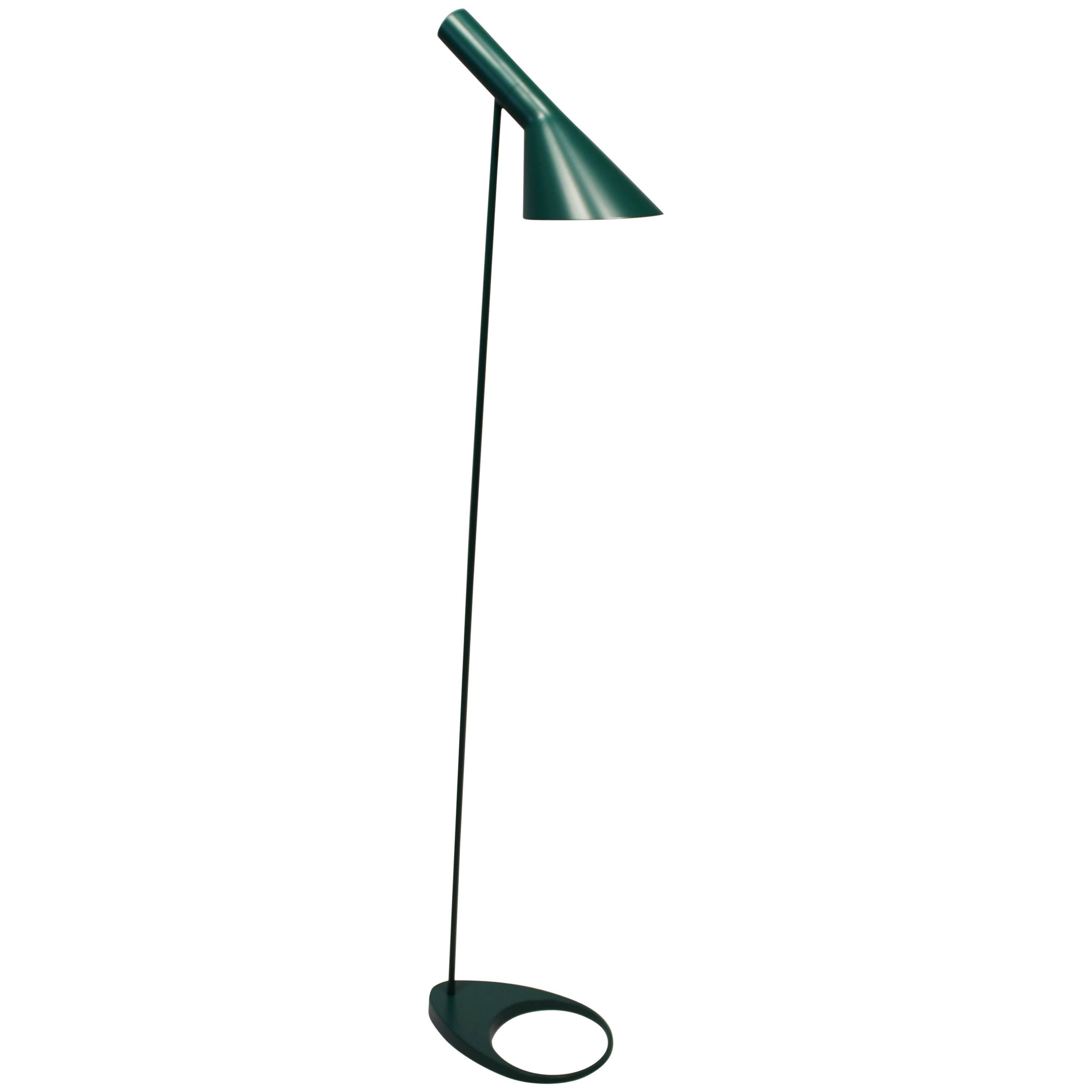 Green Floor Lamp Designed by Arne Jacobsen and Louis Poulsen