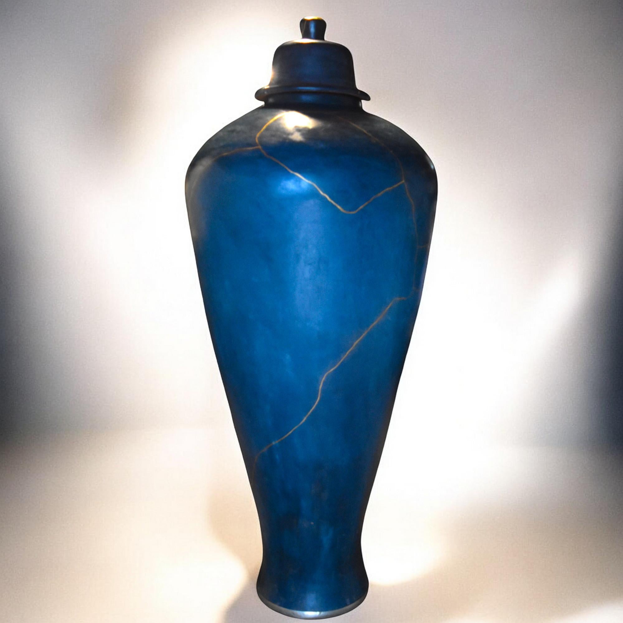 Oro Vaso da terra verde Kintsugi 