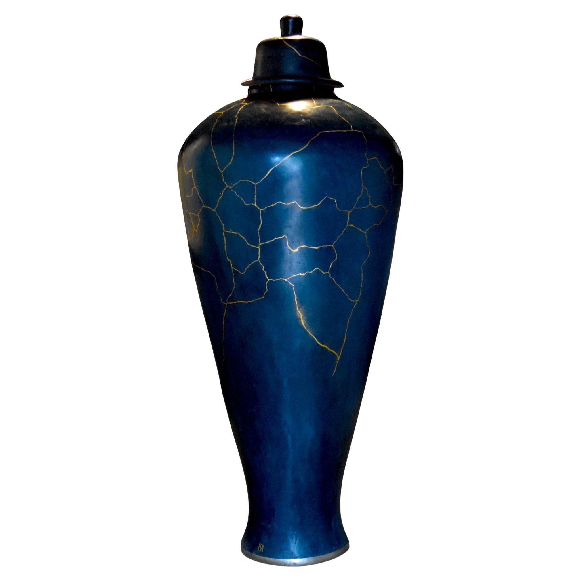 Vaso da terra verde Kintsugi "Europa"