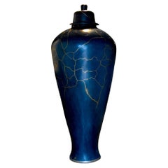 Green floor vase Kintsugi “Europa”