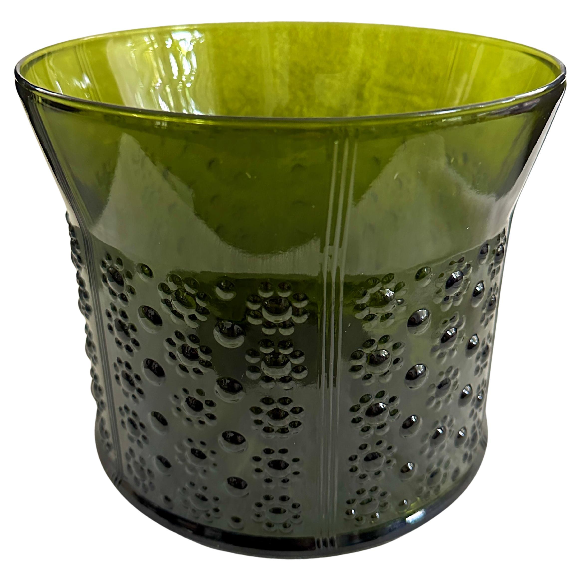 Grüne Vase „Flora“ entworfen von Olle Alberius für Orrefors, Schweden