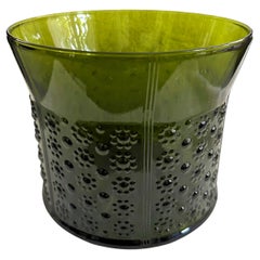 Grüne Vase „Flora“ entworfen von Olle Alberius für Orrefors, Schweden