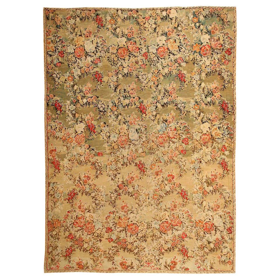 7x9.9 Ft Eastern European Bessarabian Kilim, Floral Vintage Handwoven ...