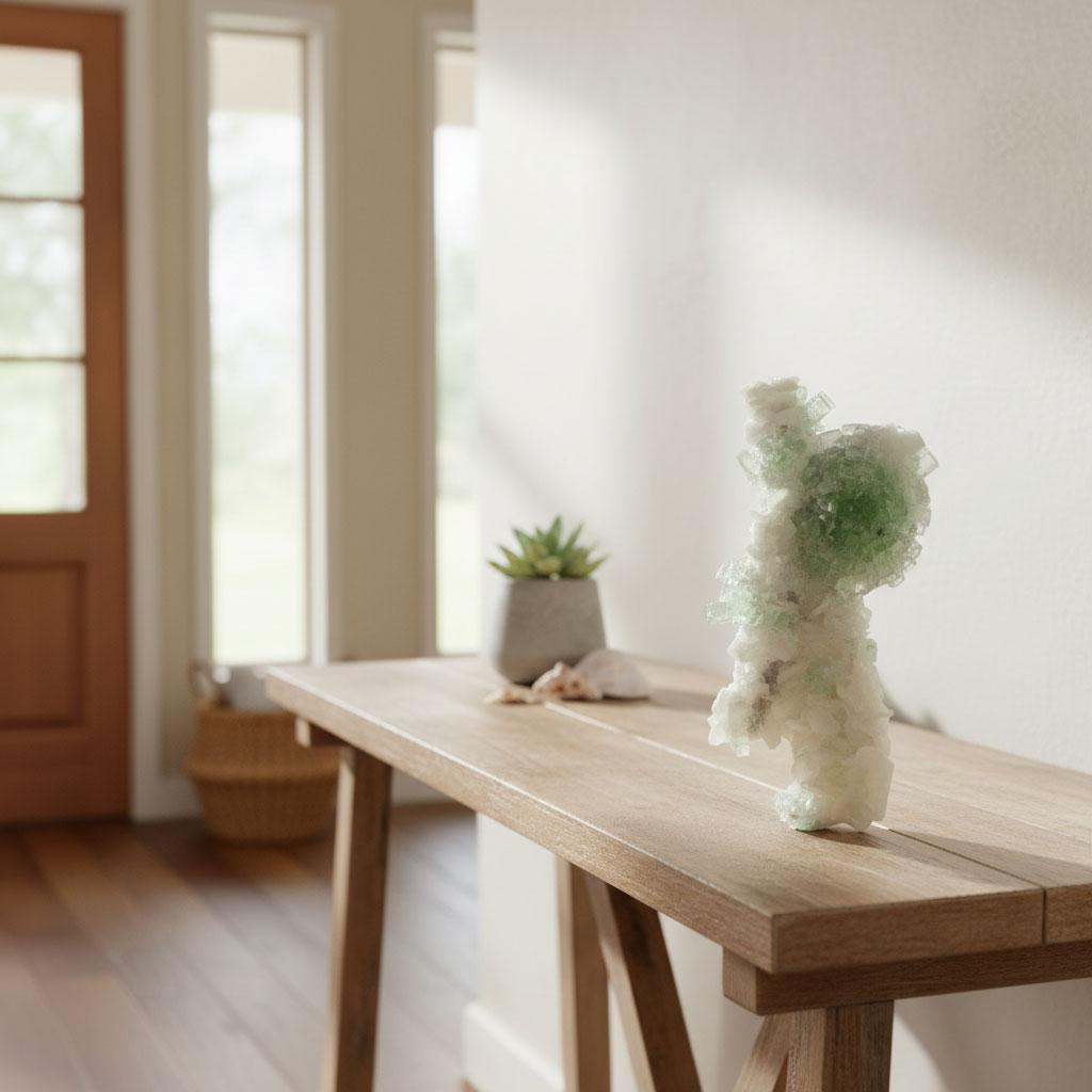 XXI secolo e contemporaneo Apofillite verde floreale in vendita